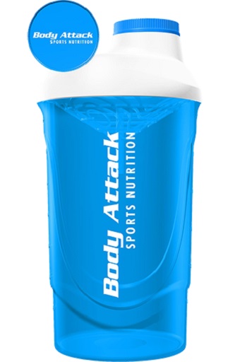 Body Attack Shaker 600ml Blau-Weiß