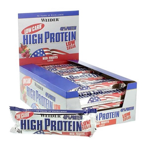 Weider Low Carb High Protein 40% Riegel 24x50g Erdnuss-Karamell