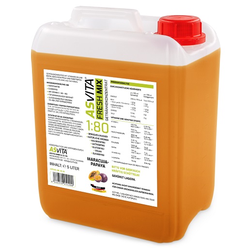 ASVita Fresh Mix Mineralgetränk 1:80 - 5L Maracuja-Papaya