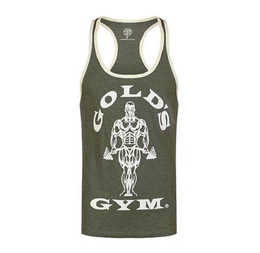 Golds Gym GGVST004 Stringer Joe Contrast - Army/Cream XXL