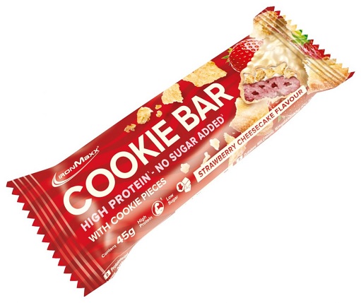 Ironmaxx Cookie Bar 24x45g Strawberry Cheesecake