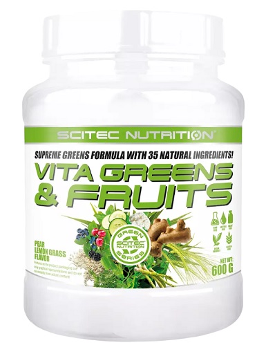 Scitec Vita Greens & Fruits 600g Birne Zitronengras