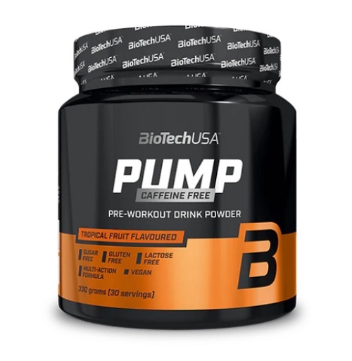 BioTech Pump Caffein Free Pre-Workout 330g (30 Serv.) Tropische Früchte